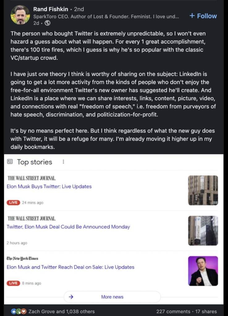 Social selling opinions